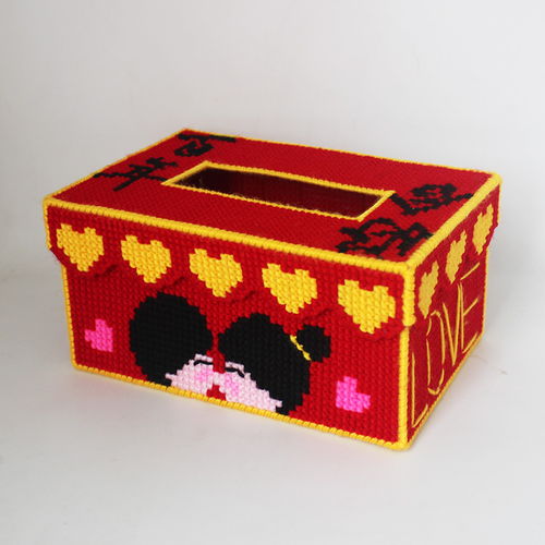 毛线绣立体3D十字绣新款 打造个性化客厅纸巾盒
